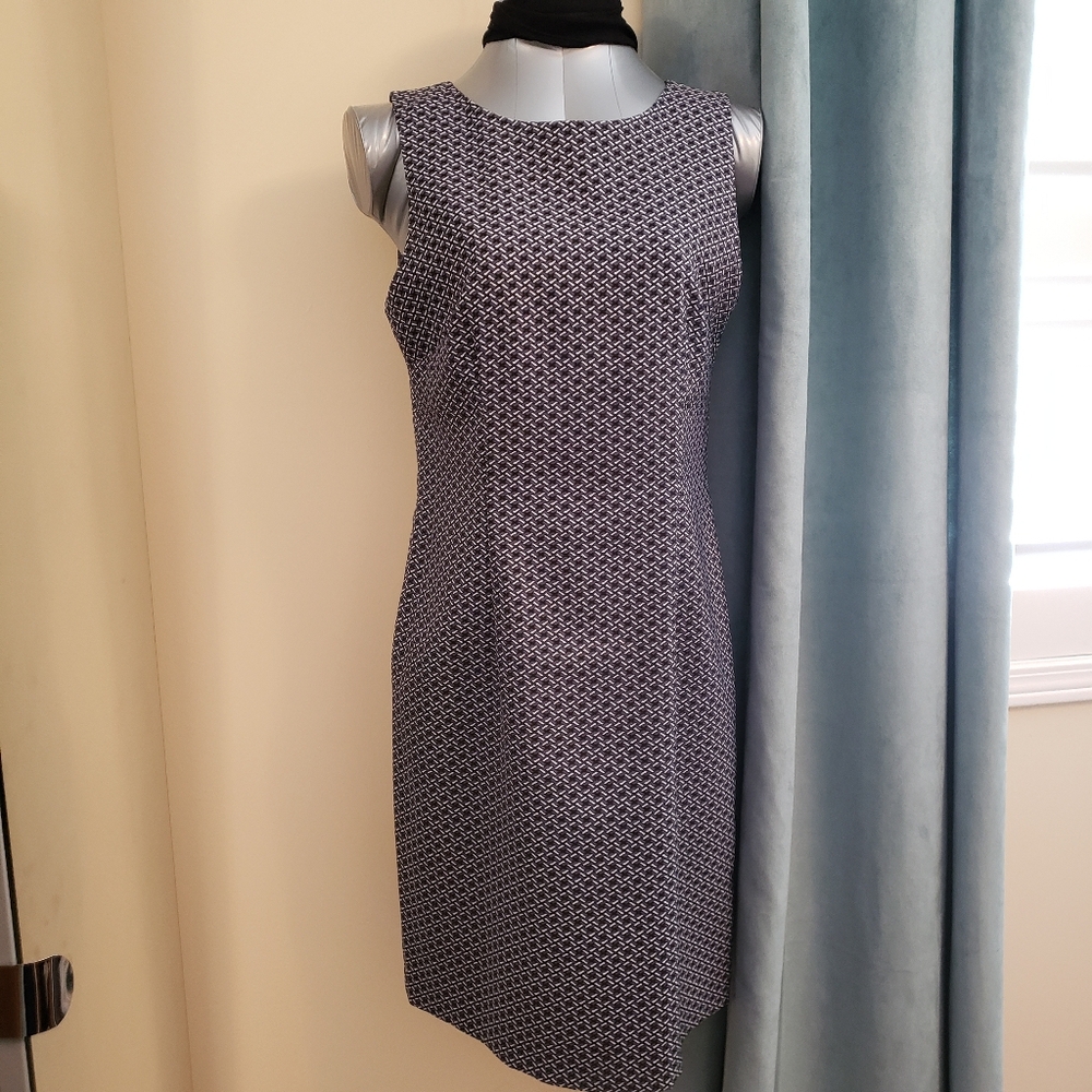 Stretch Blue Gray Sleeveless Sheath Dress